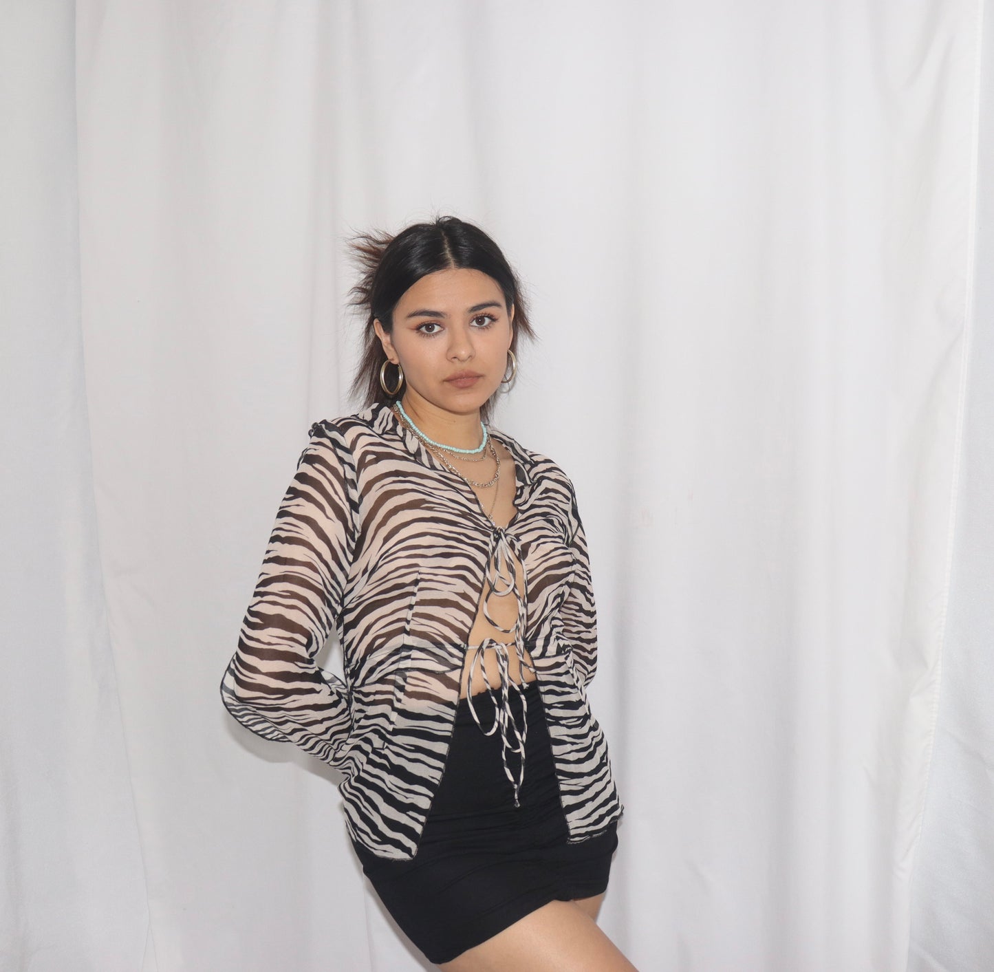 Sheer Zebra Top